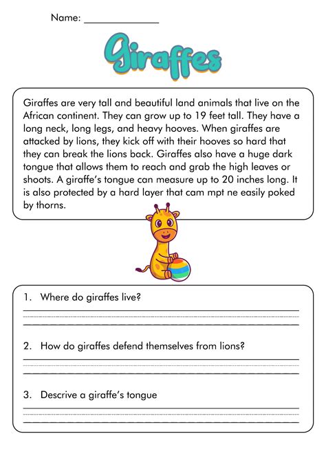 images  short reading comprehension worksheets  grade