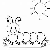 Sunbathing Sunshine Caterpillar Coloring sketch template