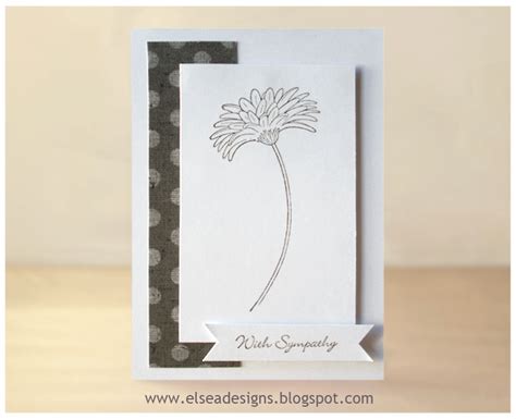 elsea designs black  white sympathy card