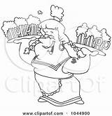 Carrying Trays Maiden Beer Toonaday Royalty Outline Illustration Cartoon Rf Clip 2021 sketch template