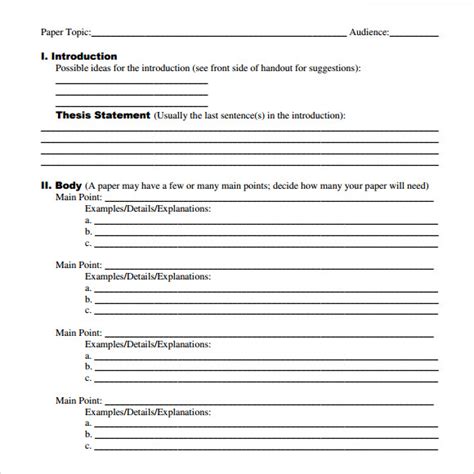 sample blank outline template   documents