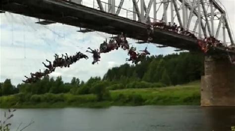 people jump    bridge video