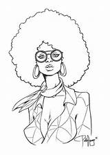 Afro sketch template