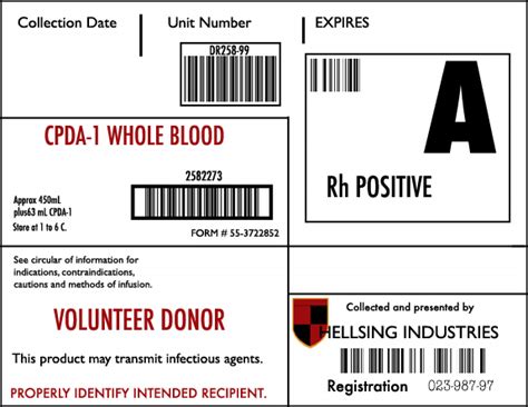 blood bag label  artema  deviantart