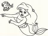 Baby Coloring Pages Mermaid Little Ariel Printable Print Disney sketch template