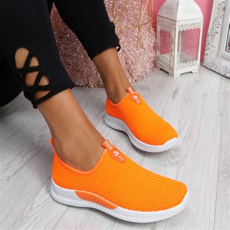 womens ladies slip  knit trainers heel walking cycling sneakers women shoes ebay