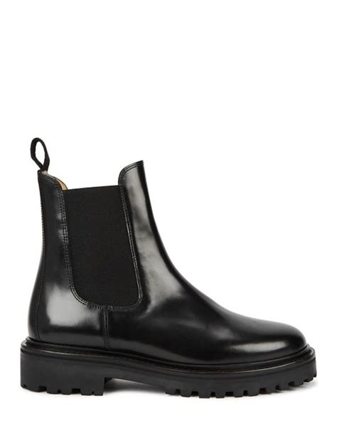 isabel marant castay black leather chelsea boots lyst