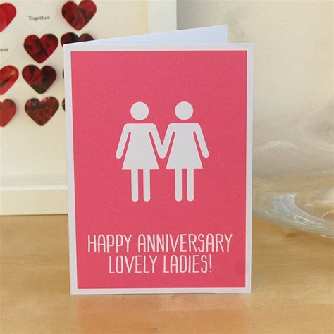 happy anniversary ladies same sex card by pink and turquoise