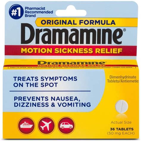 dramamine motion sickness relief tablets original formula  ct