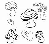 Shroom Psychedelic sketch template