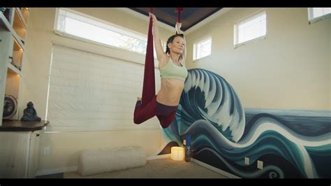 aerial yoga wrapped star pose seahorse  endless backflips sequence