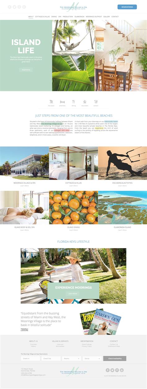 moorings village spa resort website design  agency dominion