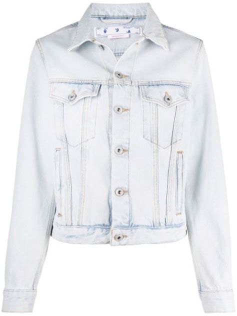 off white denim jackets for women shop now on farfetch