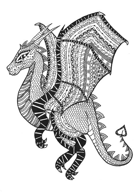 dragon zentangle rachel zentangle adult coloring pages