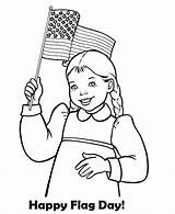 Coloring July Pages Flag Fourth 4th Independence American Kids Usa Printable Print Color Girl Sheets Activities Printables Holding Happy Waving sketch template