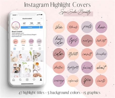 salon spa beauty instagram story highlight covers  small businesses