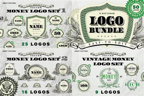 vector money logo bundle branding logo templates creative market