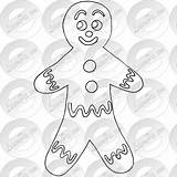 Gingerbread Happy Man Watermark Register Remove Login sketch template