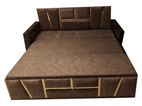 rexin brown wooden sofa cum bed size 6 feet at rs 19000 in saharanpur