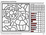 Fractions Coloring Identifying sketch template