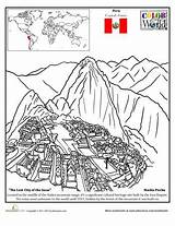 Picchu Machu Coloring Peru Worksheets Pages Inca Education Worksheet Colouring Color Cultura Sheets Heritage Hispanic Month Gs Latino Around Book sketch template