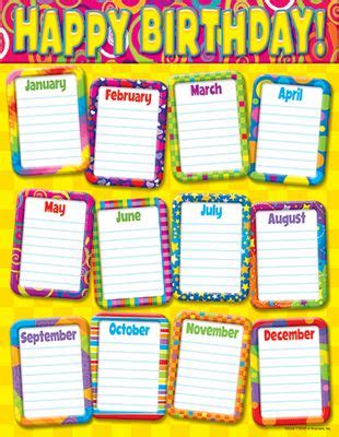 birthday charts birthday chart  preschool classroom