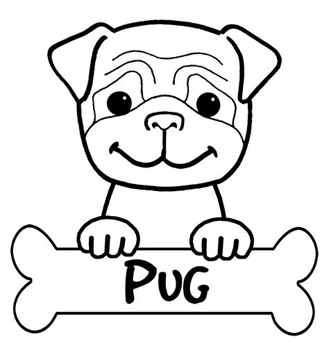 pug puppy coloring page coloring home