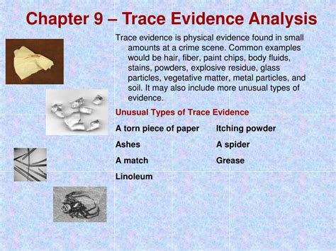 chapter  trace evidence analysis powerpoint