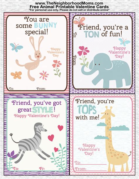 printable valentines cards  neighborhood moms