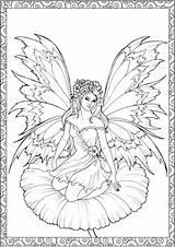 Coloring Pages Printable Para Adults Adult Fairy Fairies Colorir Fadas Book Sheets Desenhos Dover Color Beautiful Fada Flower Pintar Publications sketch template
