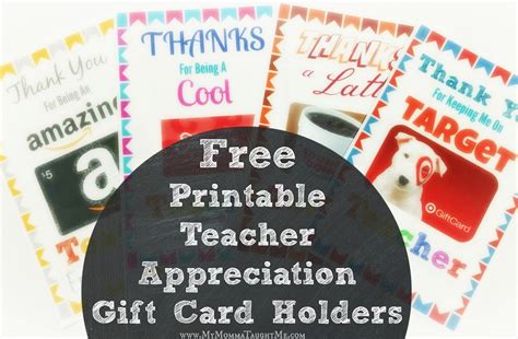 printable teacher appreciation gift card holders
