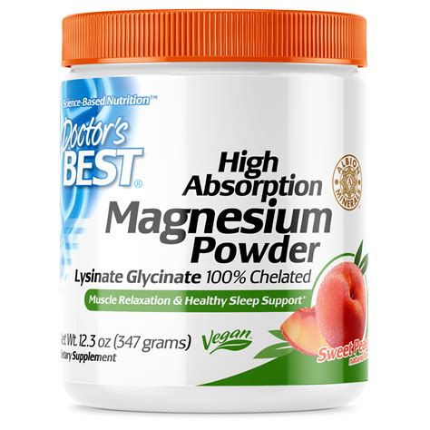 doctors  magnesium powder high absorption  chelated peach flavor  oz walmart