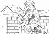 Coloring Virgin Jesus Mary Pages Marie Printable Egipt Boy Conception Immaculate Child Colouring Book Coloringbook4kids Kids Catholic 為孩子的色頁 sketch template