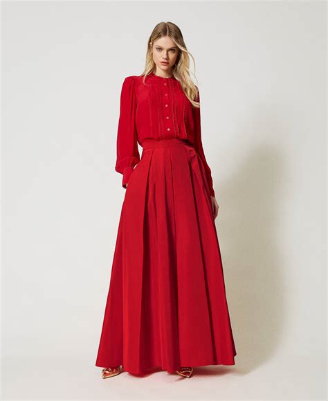 long taffeta skirt woman red twinset milano