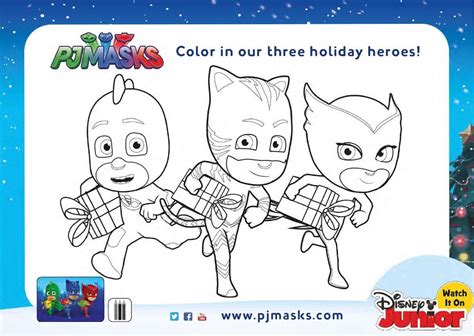 holiday pj masks coloring pages  activity sheets
