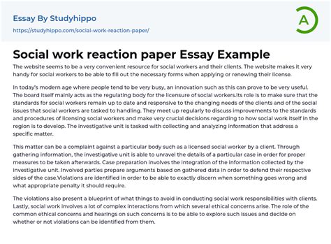 social work reaction paper essay  studyhippocom