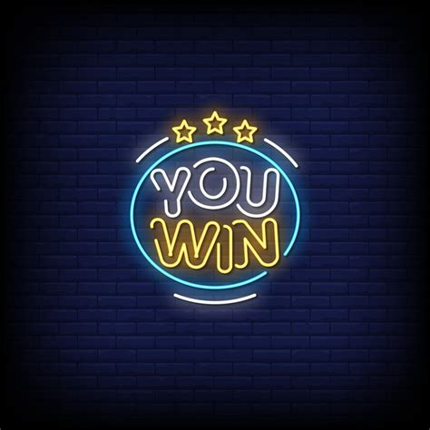 win neon signs style text vector  vector art  vecteezy