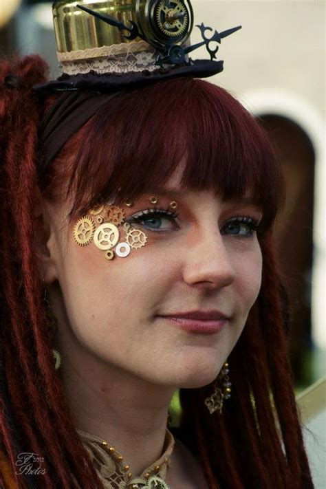 steampunk makeup guide gears glued on eyes for costume tutorials