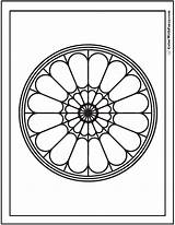 Rose Coloring Pages Stained Glass Window Kids Color Pdf Adults Printables Colorwithfuzzy sketch template