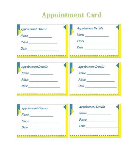 appointment reminder cards template