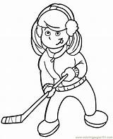 Coloring Hockey Pages Kids Popular sketch template