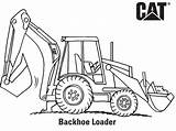 Coloring Backhoe Pages Cat Caterpillar Hoe Drawing Machinery Loader Template Sketch Printables Popular sketch template