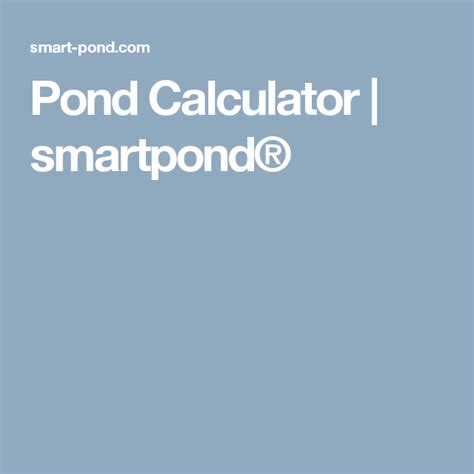 smartpond pond calculator pond calculator fish care