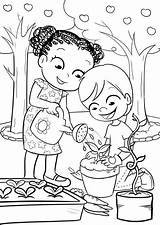 Mewarnai Sawah Gardening Coloriage Jardinage Maternelle Enfant Colorier Pintar Bulk Ferme Fleurs Bulkcolor Exercice Plante Horta Outils Messy Jardinier sketch template