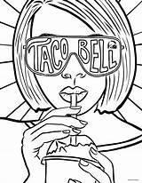 Taco Bell Coloring Pages Tacos Color sketch template