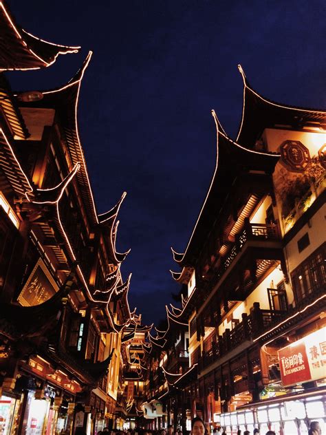cultural town  night  shanghai china image  stock photo