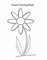 Flower Coloring Sheets Girls Sheet Simple Boys sketch template