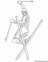 Skiing Olympic Freestyle Skifahren Ausmalbild Scribblefun sketch template