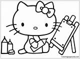 Kitty Hello Coloring Pages Printable Kids School Back Drawing Color Colouring Sheets Books Halloween Print Cartoon Printables Getdrawings Choose Board sketch template