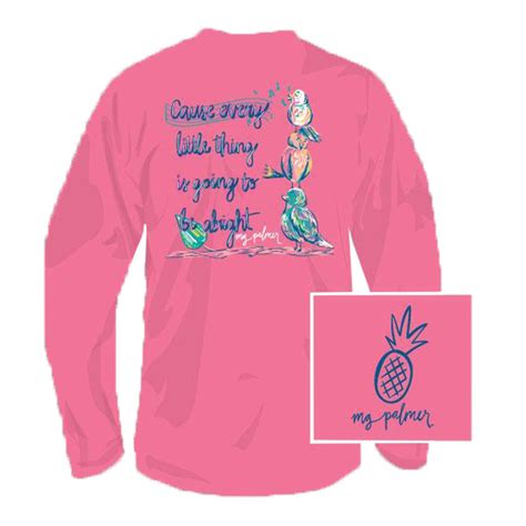 birds long sleeve tee shirt  safety pink  mg palmer long sleeve tee shirts